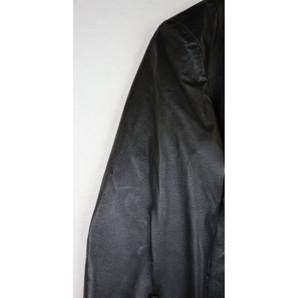East 5th Jacket Womens Size Large Genuine Leather Black Button Front Jacket - Picture 3 of 13